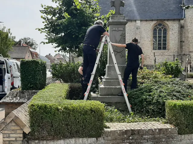 Monumentenwacht inspecteert het oorlogsgedenkteken van Alveringem.