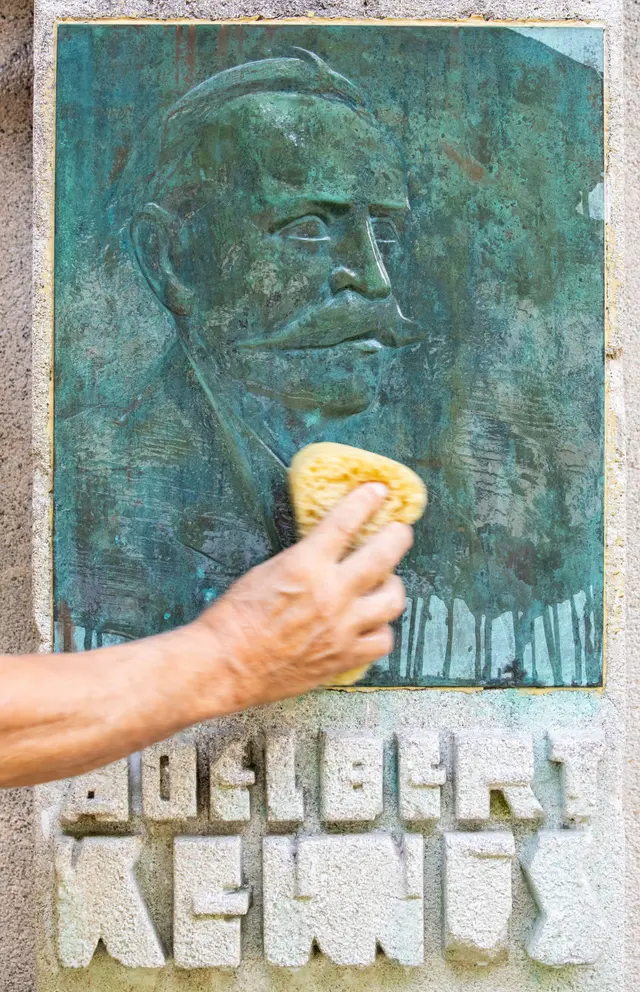 Detailfoto van de poetsbeurt in Deurne